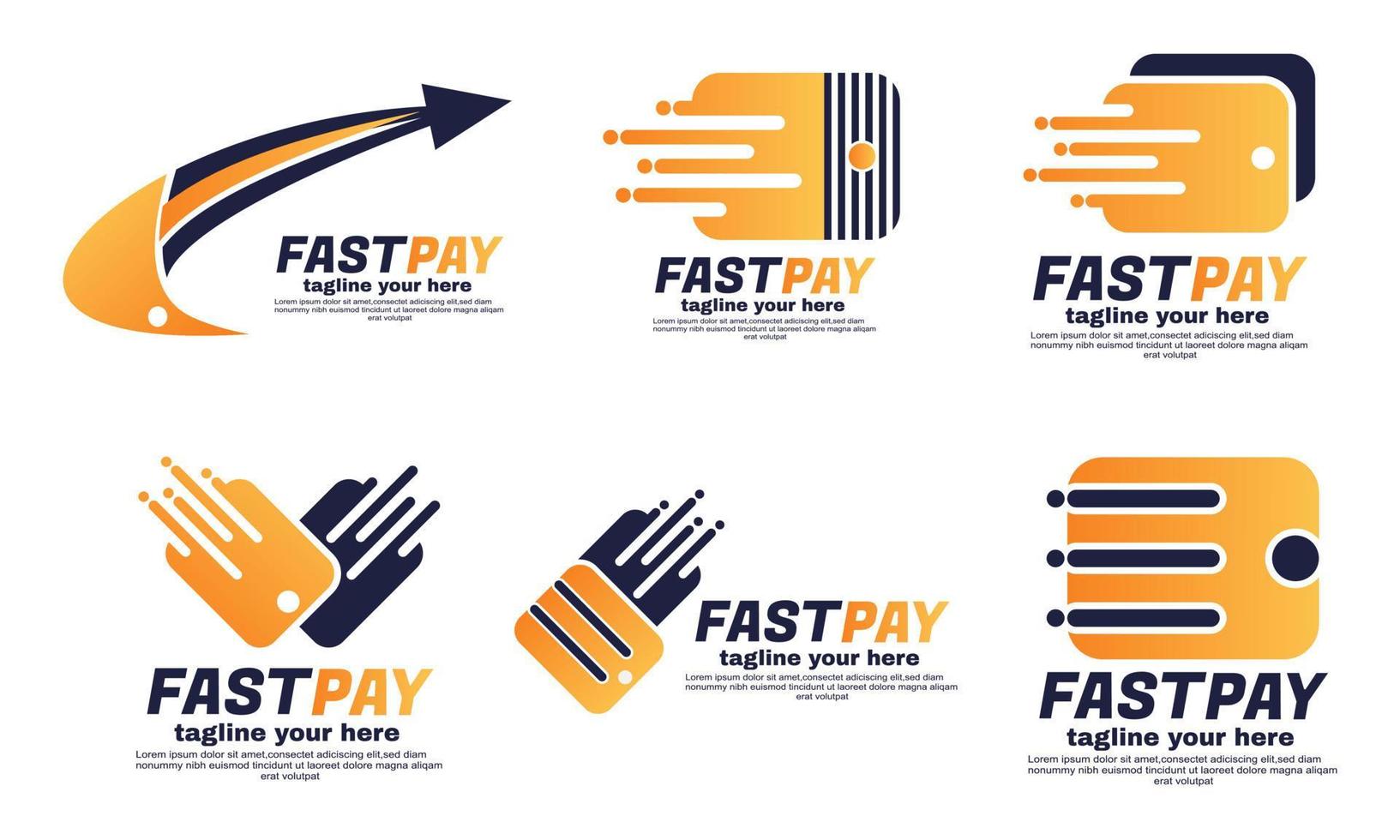 stock vector abstract set collection fast pay logo design template