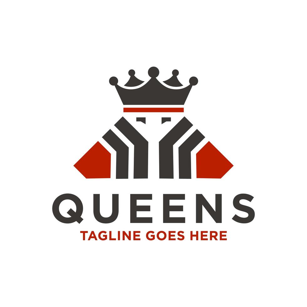 modern queen crown logo vector