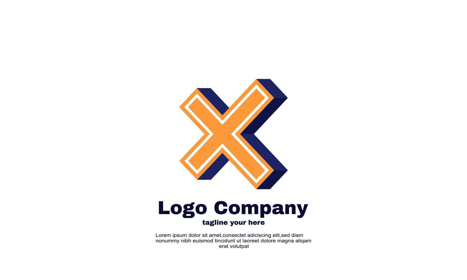 vector brand identity initial X company logo design template illustration