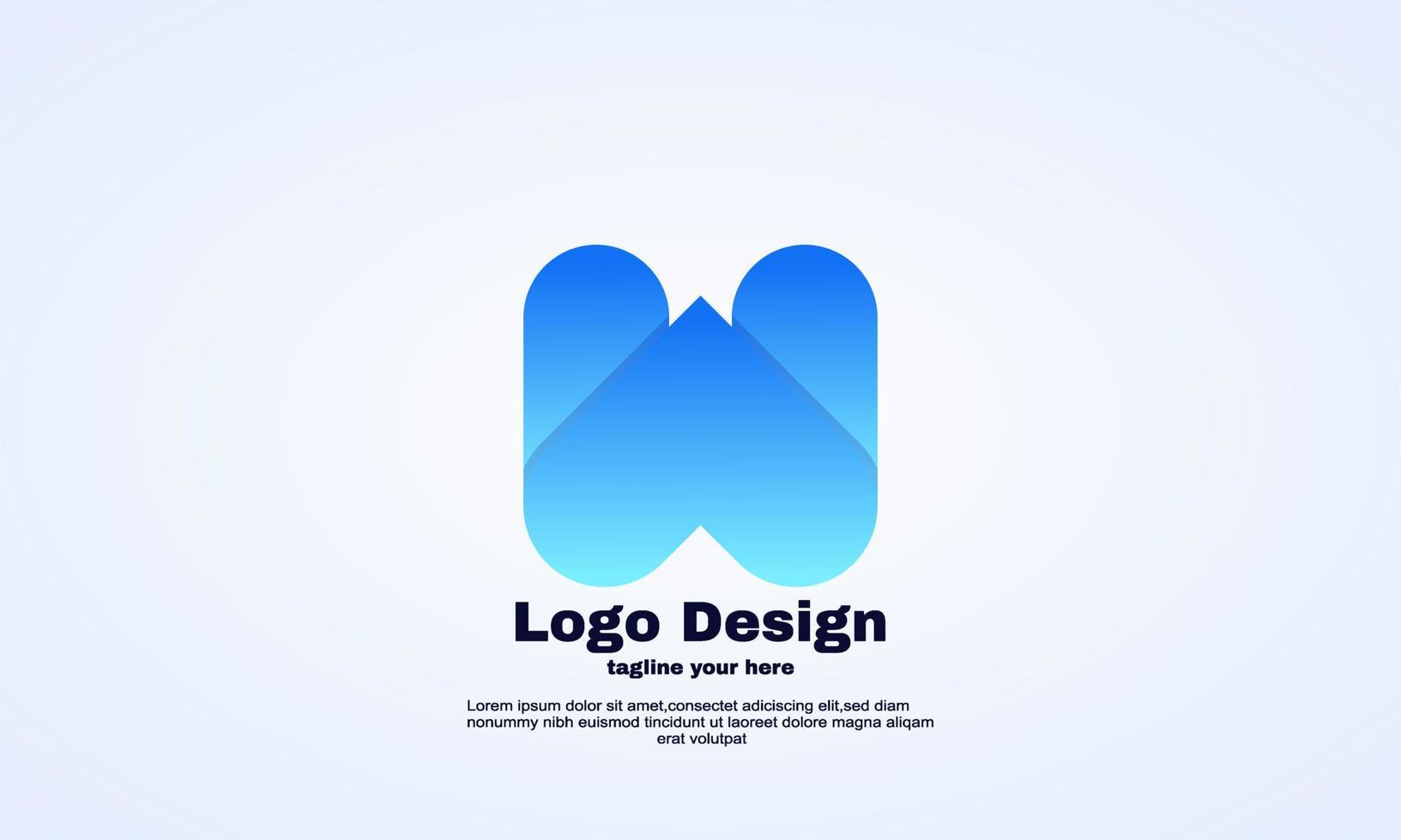 vector brand initial W and love logo design template colorful