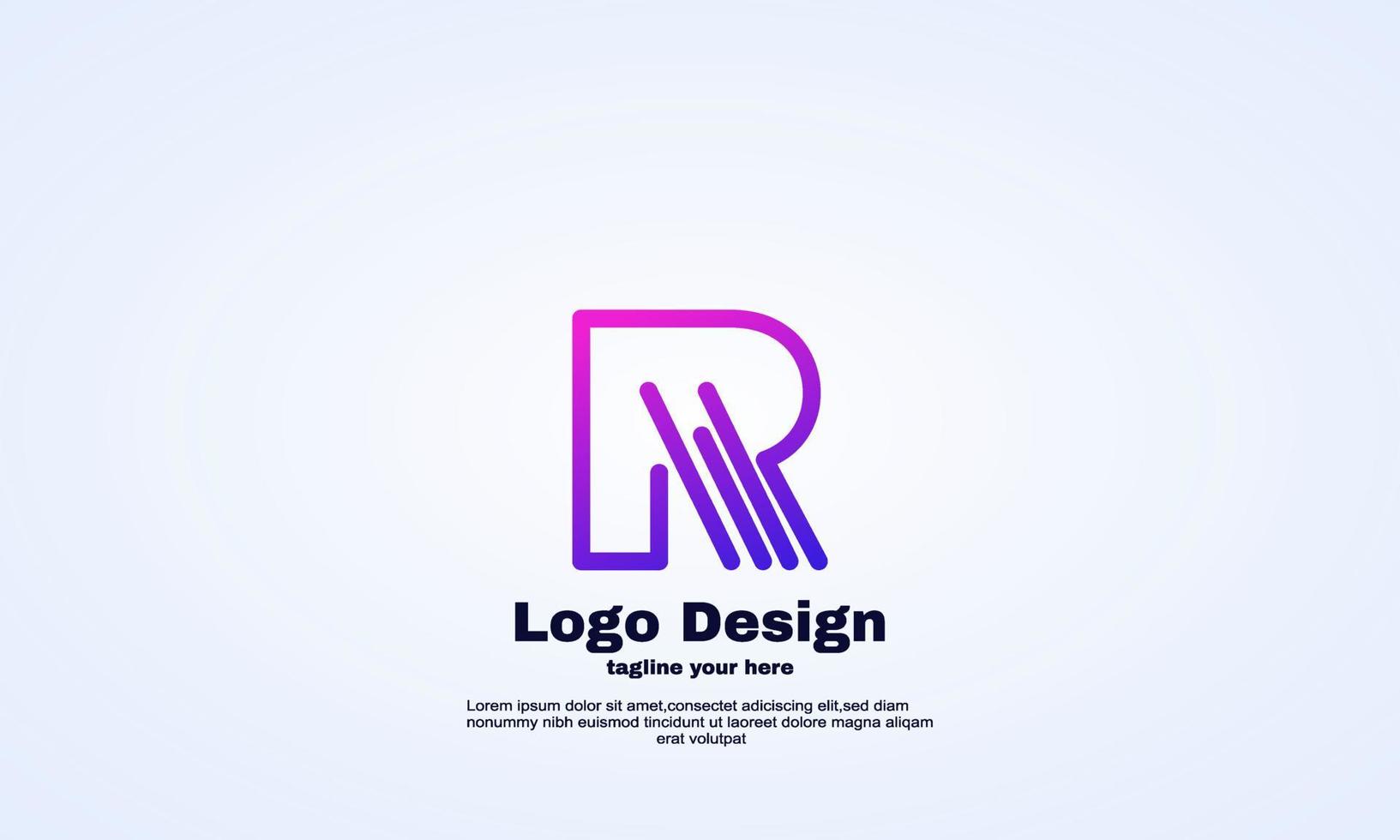 vector elegant idea company business initial R logo design template fast