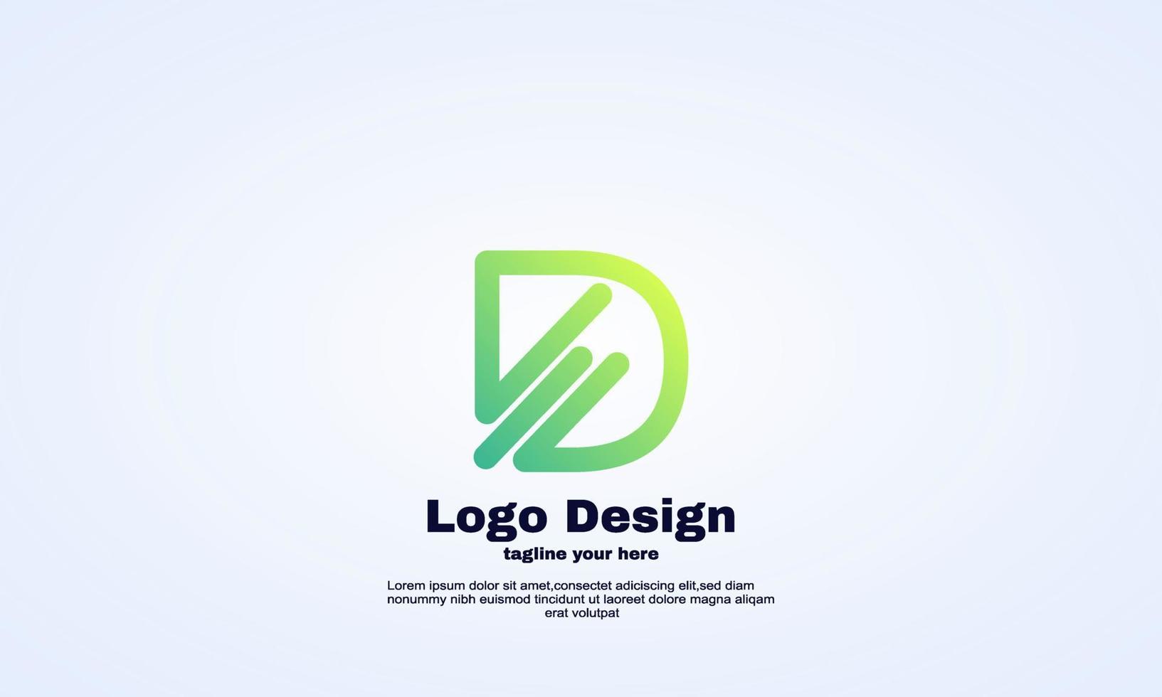 vector elegant idea company business initial D logo design template fast