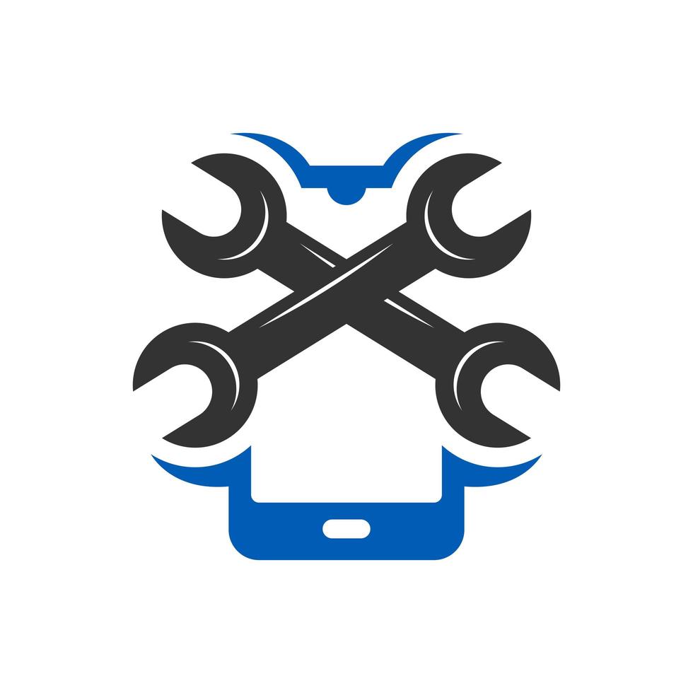 mobile phone repair technology logo vector