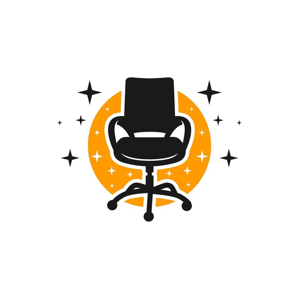 diseño de logotipo de muebles de silla de trabajo vector