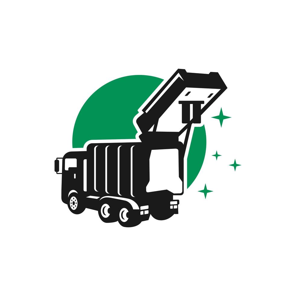 logotipo de transporte de coches de basura vector
