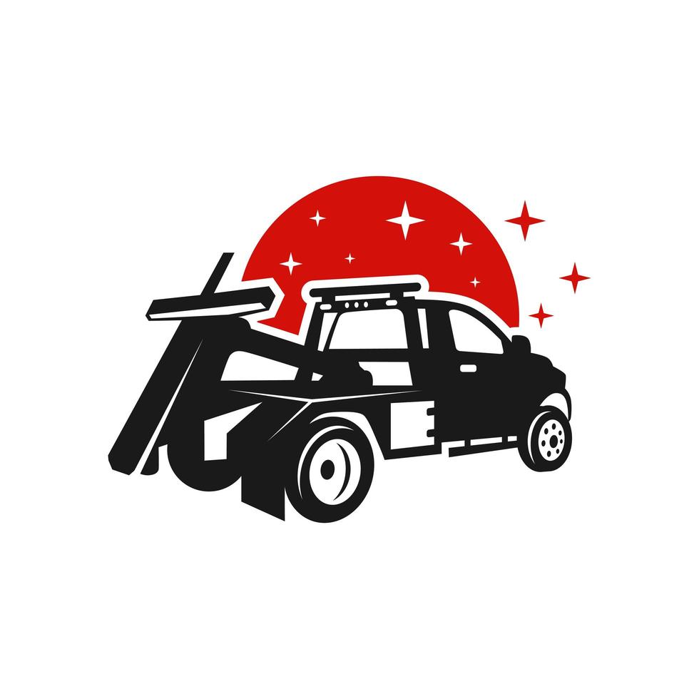 towing car transportation service logo vector