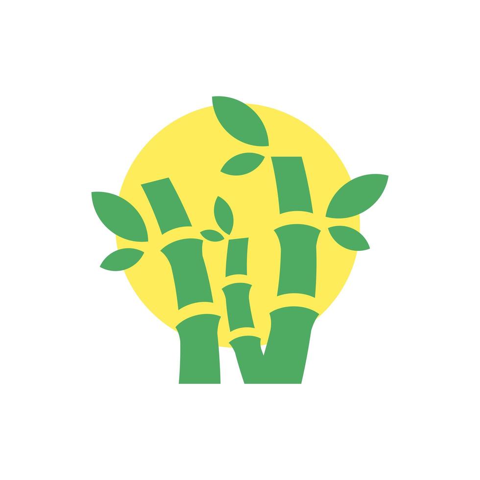 logotipo de árbol de bambú chino vector