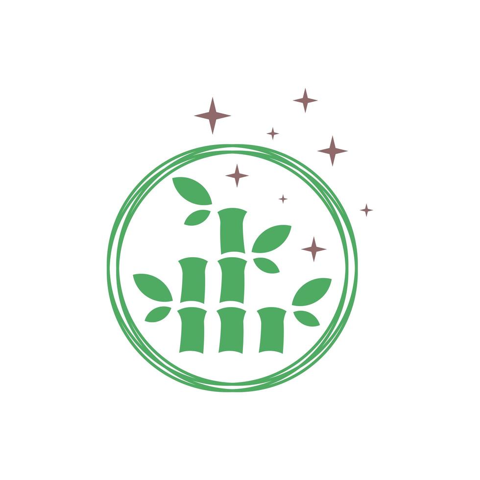 logotipo de árbol de bambú chino vector