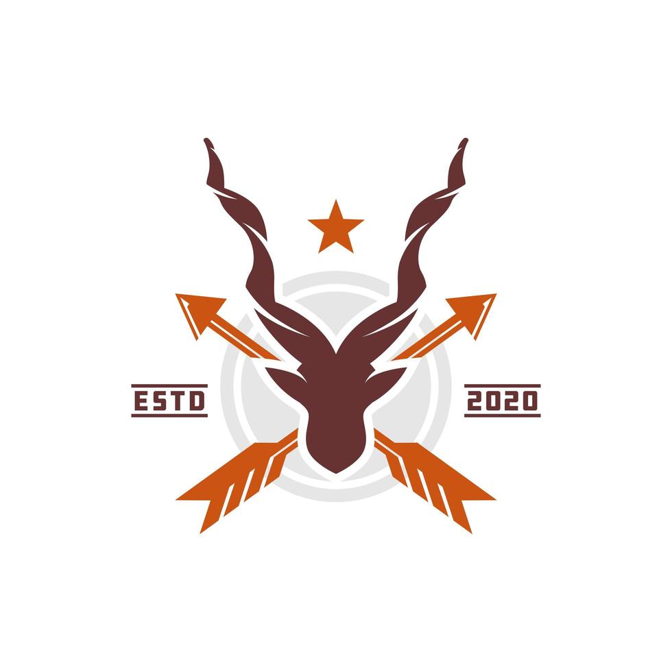 deer hunter vintage logo vector