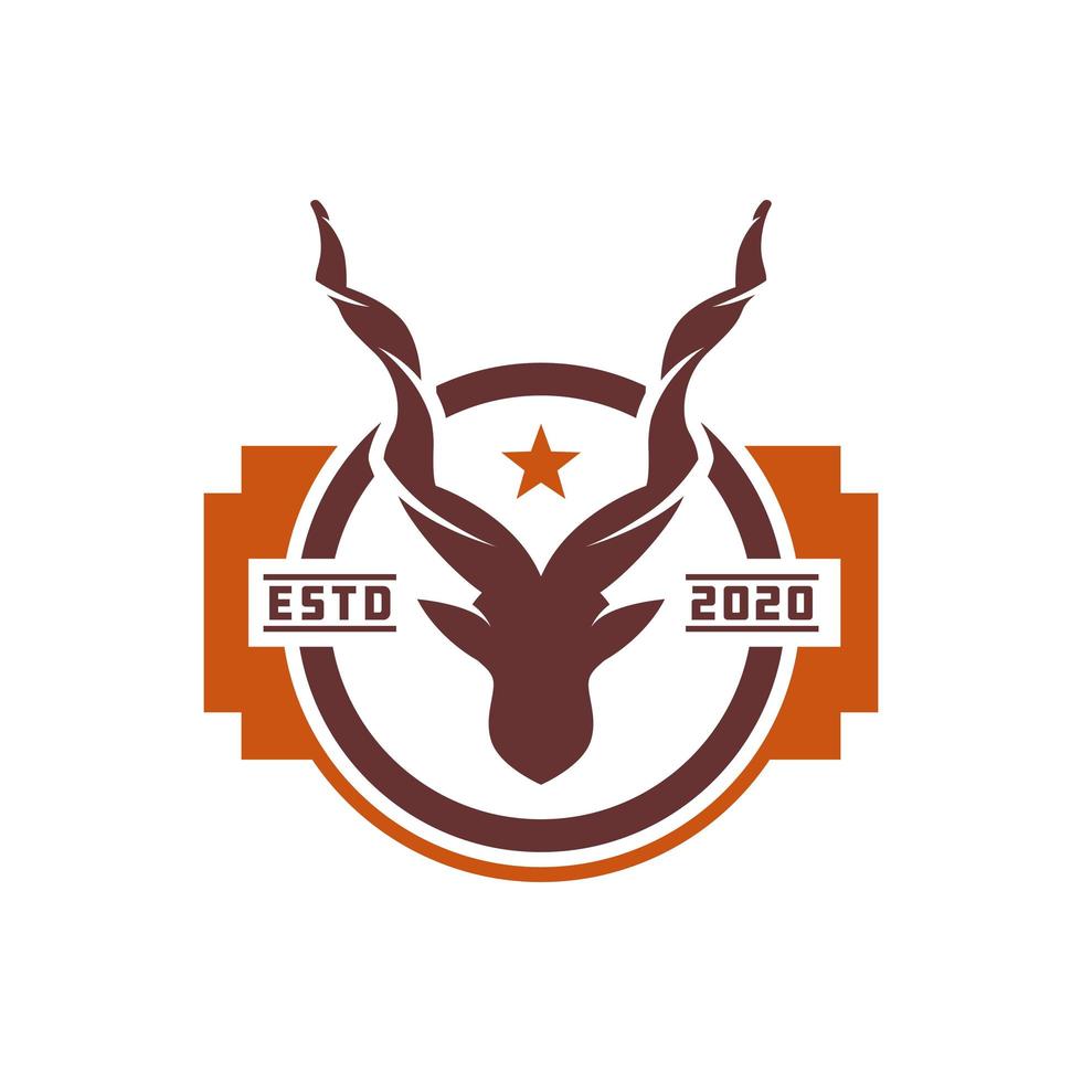 logotipo vintage de cazador de ciervos vector