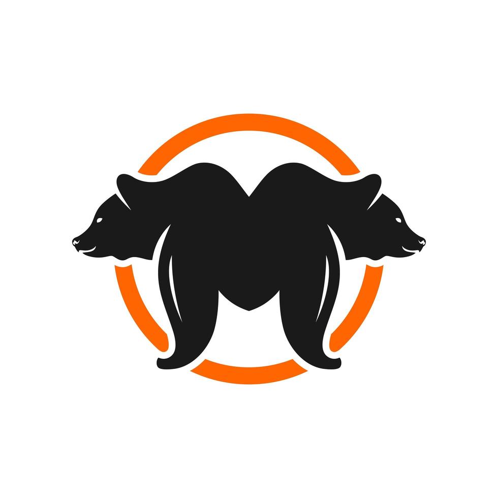 logotipo de oso con letra m vector