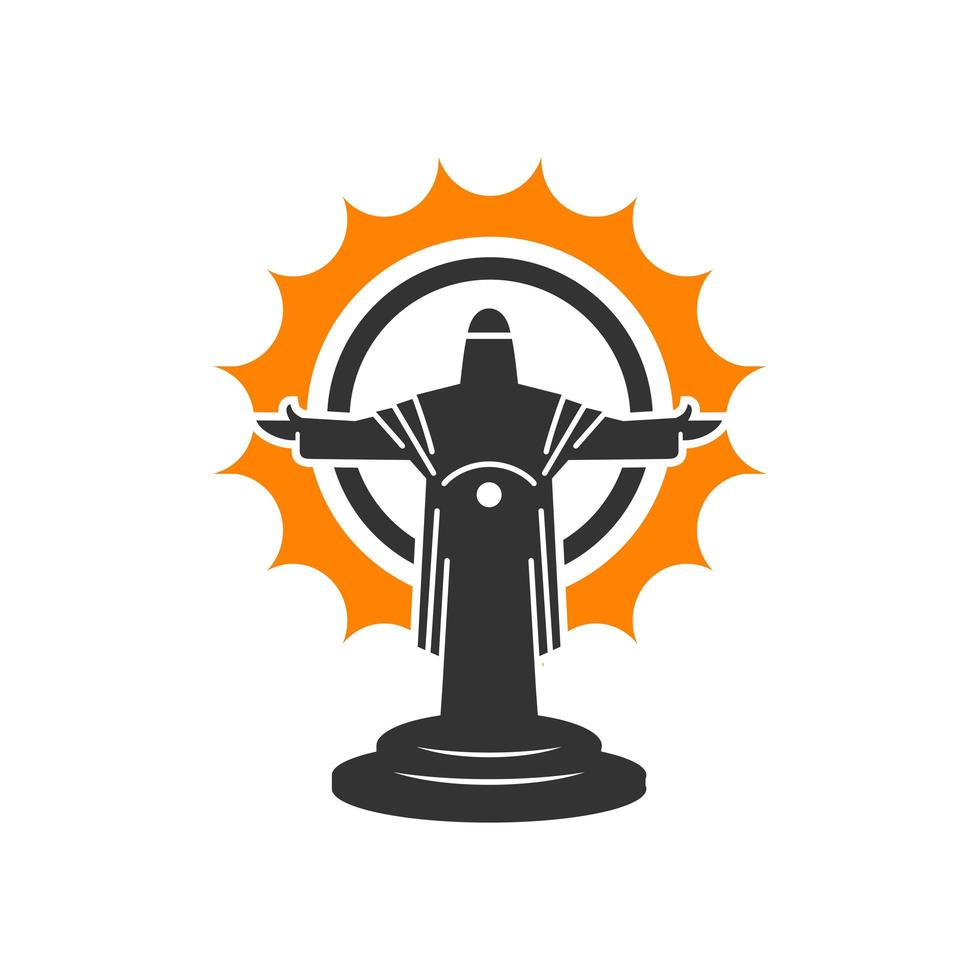 logotipo de ilustración de la estatua de la cruz de jesús vector