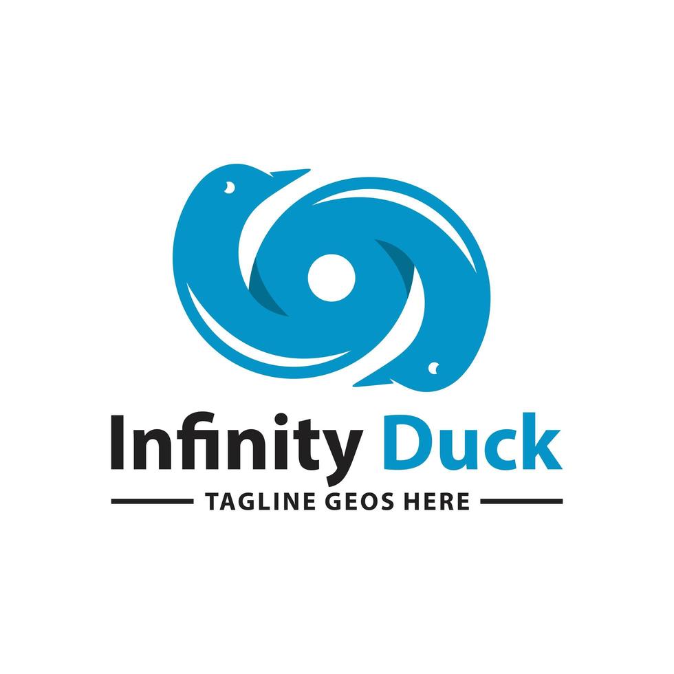 diseño de logotipo de pato infinito vector