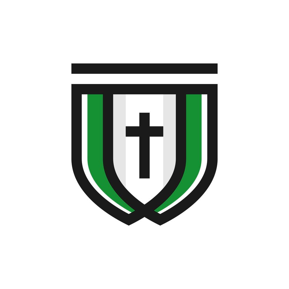 catholic religious shield logo vector