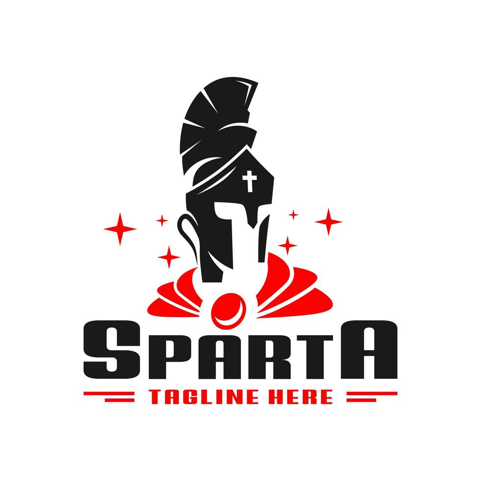 spartan fighter illustration logo design vector