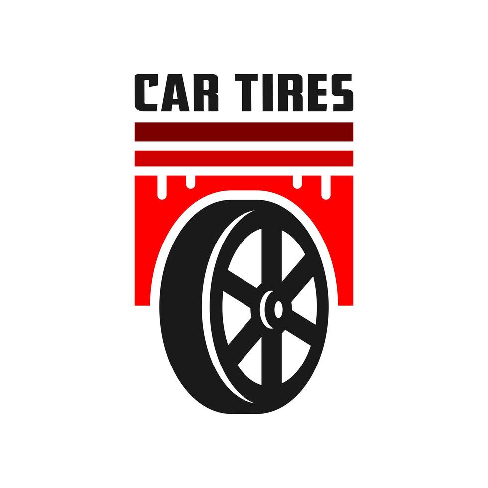 car tire illustration logo design vector