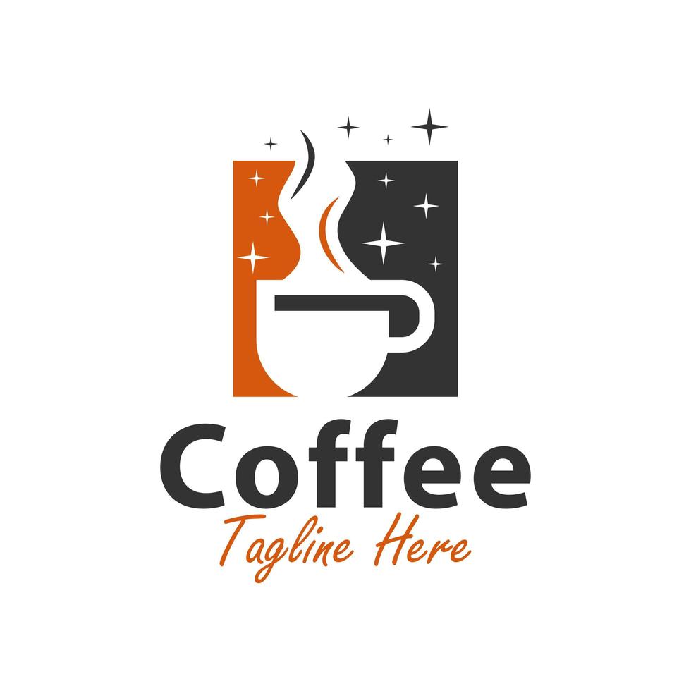 coffee drink restaurant logo design vector