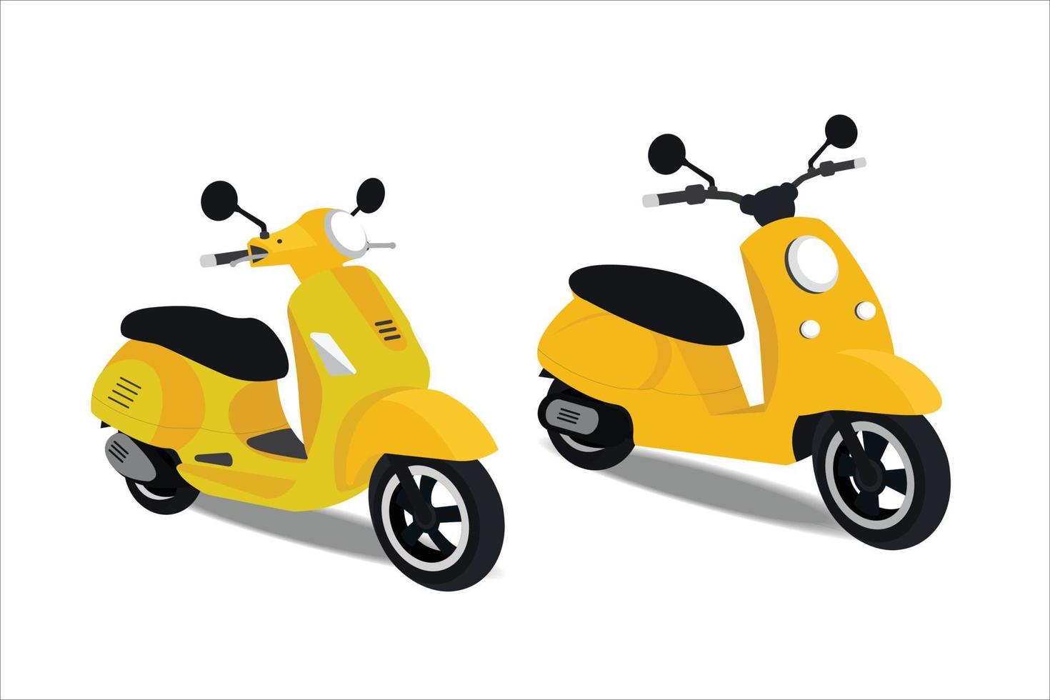 ilustración de un scooter amarillo sobre un fondo blanco vector