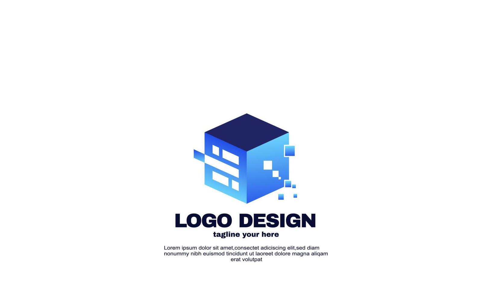 stock vector abstract vector pixel box logo designs template concept