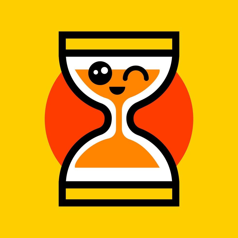 cute hourglass vector,time traffic cartoon,flat design illustration simple arwork vector