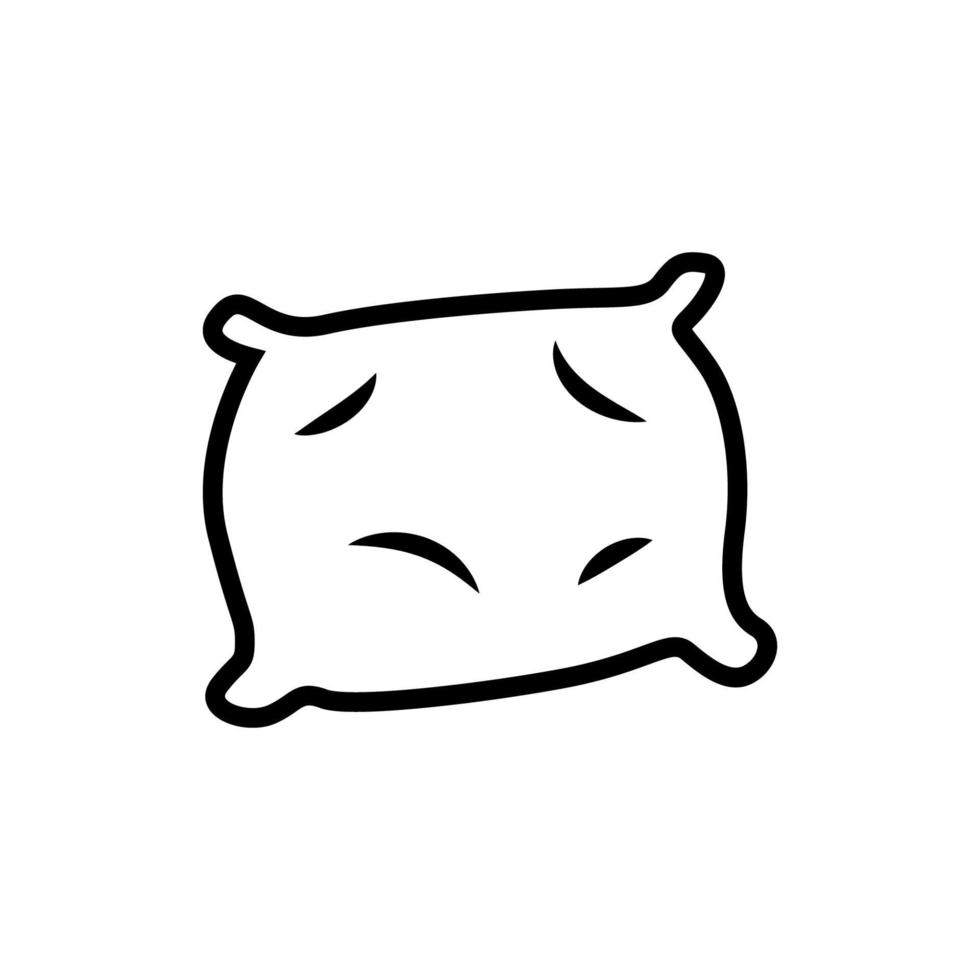 icono de arte de línea simple linda almohada para dormir vector