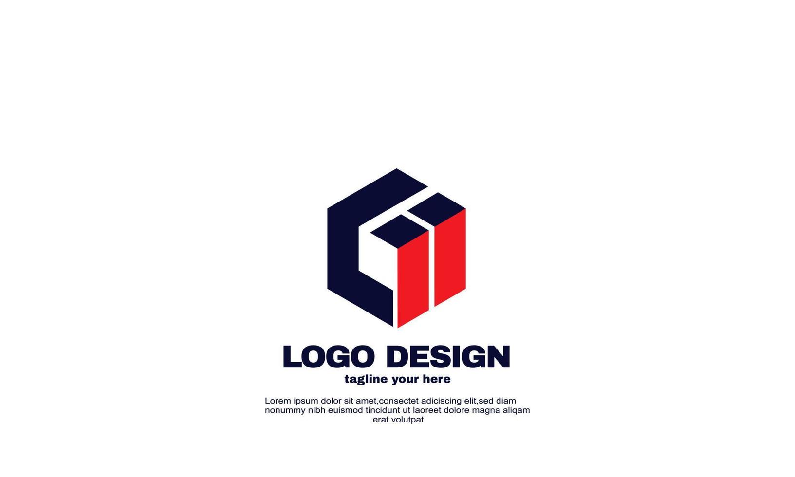 awesome hexagon logo design cube creative vector