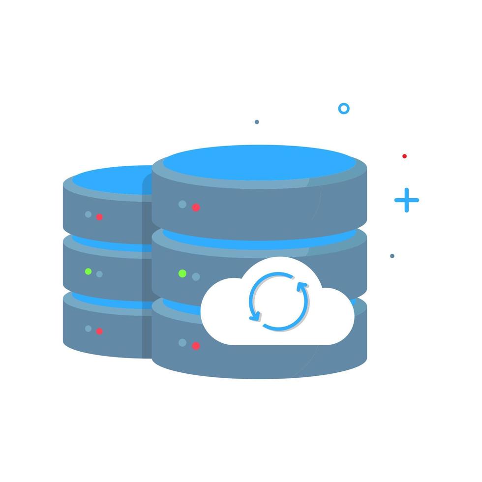 copia de seguridad automática de archivos en la ilustración del concepto de almacenamiento en la nube vector de diseño plano eps10. elemento gráfico moderno para página de destino, interfaz de usuario de estado vacío, infografía, icono