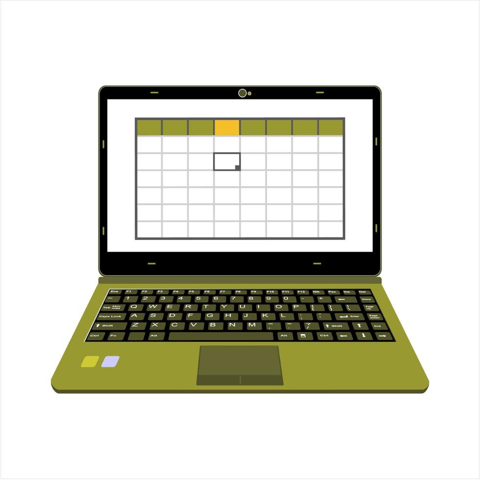 realistic laptop vector illustration display company or scientific report