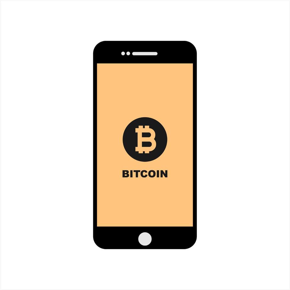 bitcoin digital assets currency in smart phone display vector