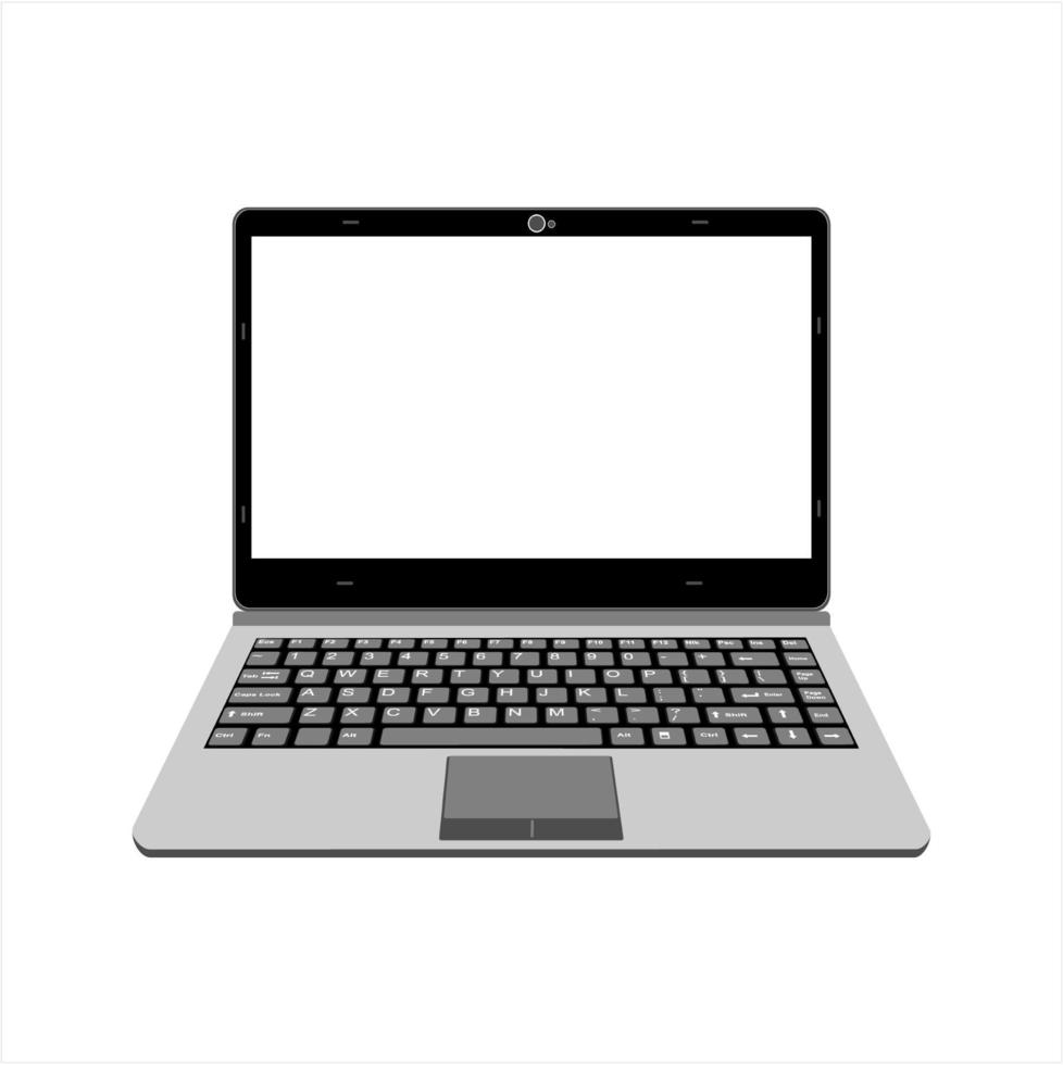 realistic laptop vector illustration in gray color