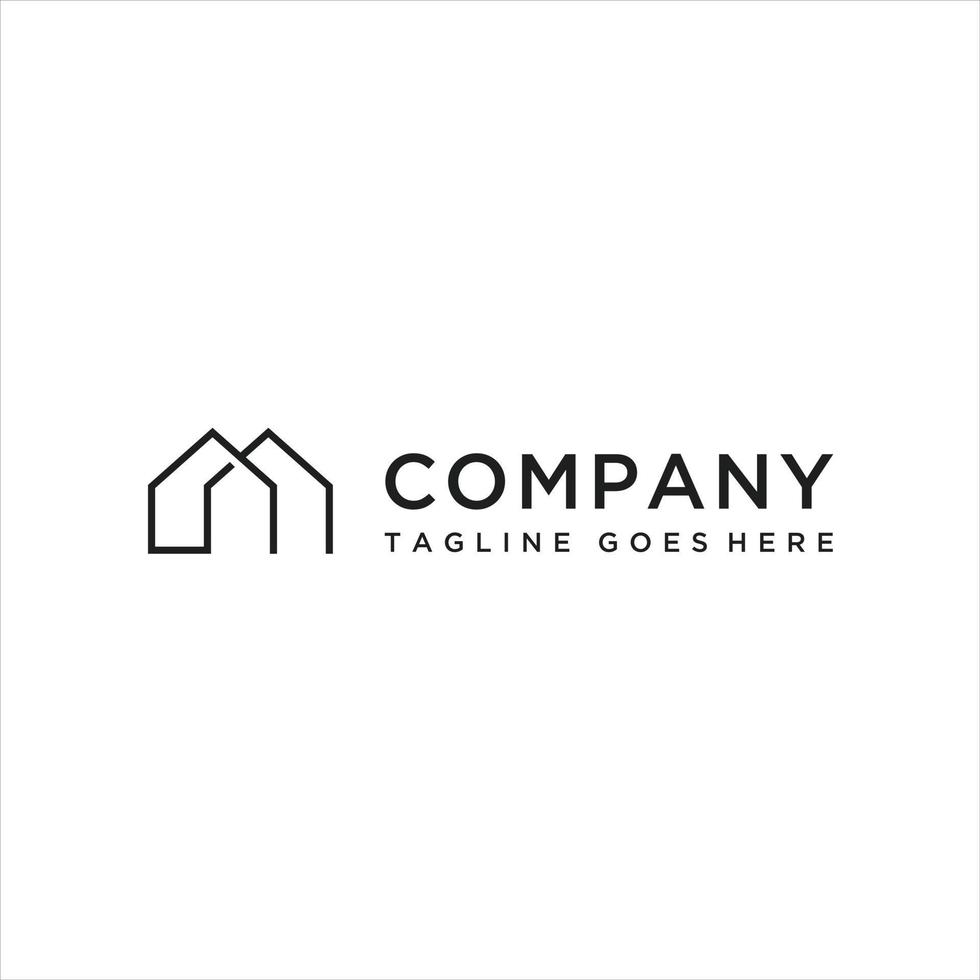 Real estate property minimalist line aart logo design inspiration vector