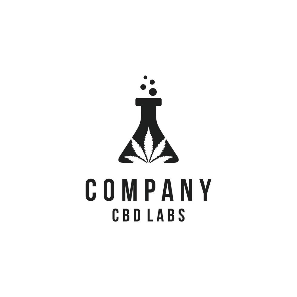 inspiración para el diseño del logotipo de cannabis de cbd labs vector