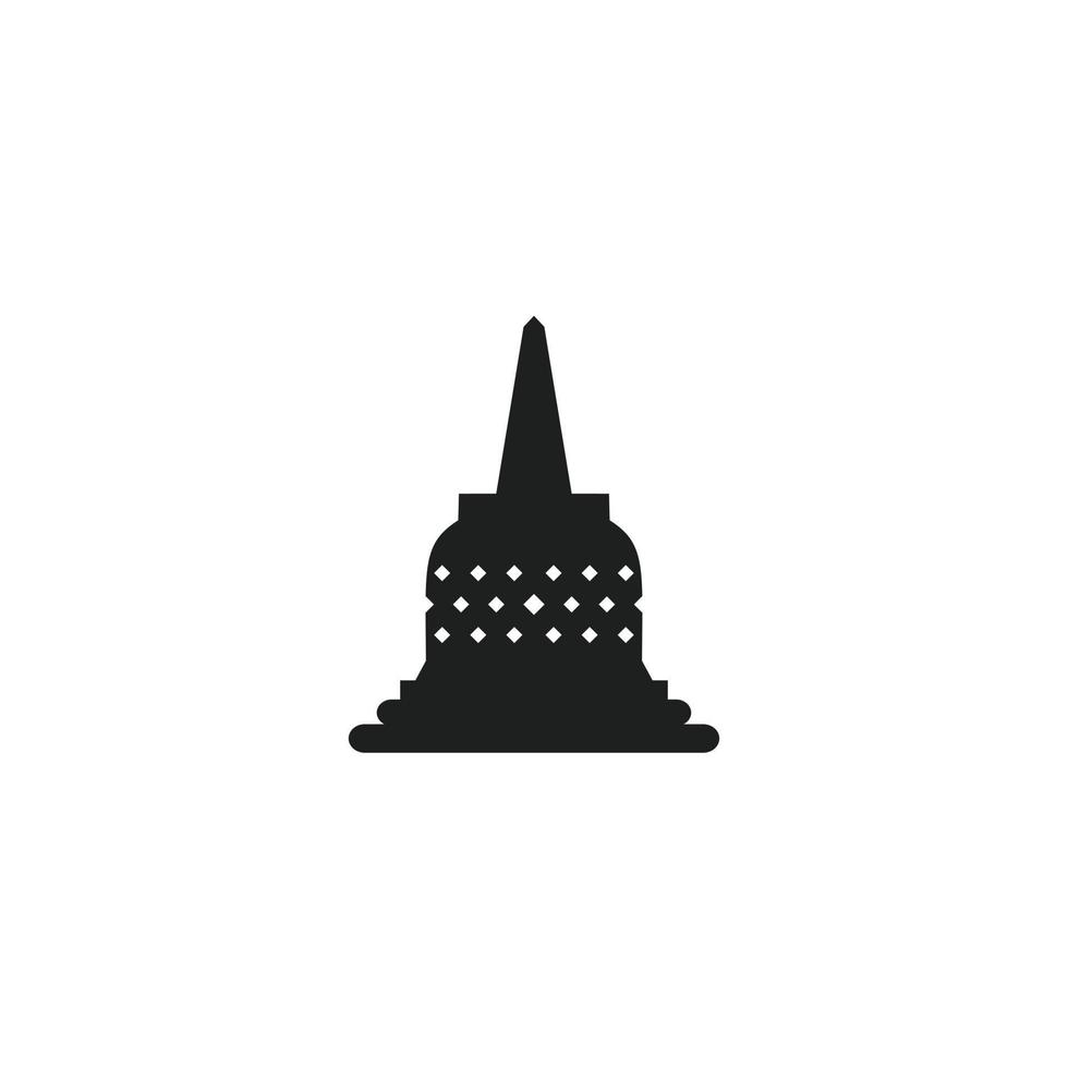 Borobudur temple stupa silhouette simple icon template vector inspiration