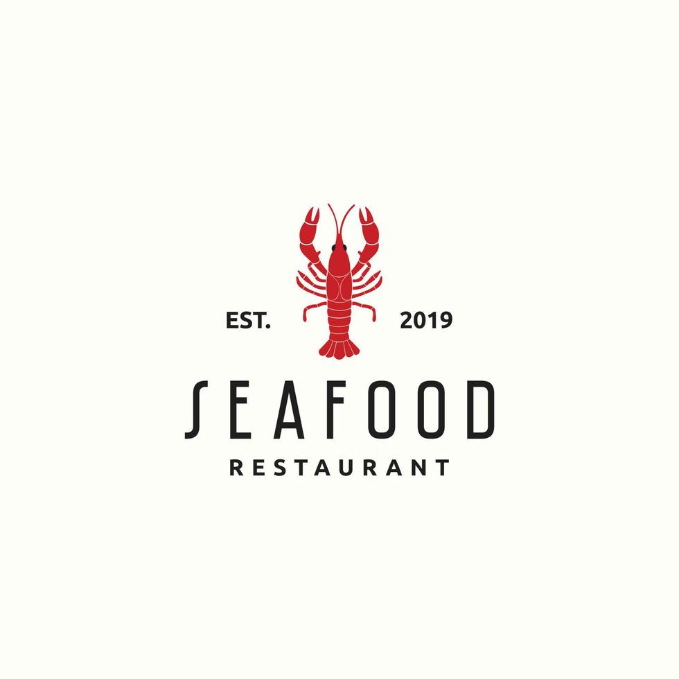 Lobster seafood red minimalist logo icon vector inspiration