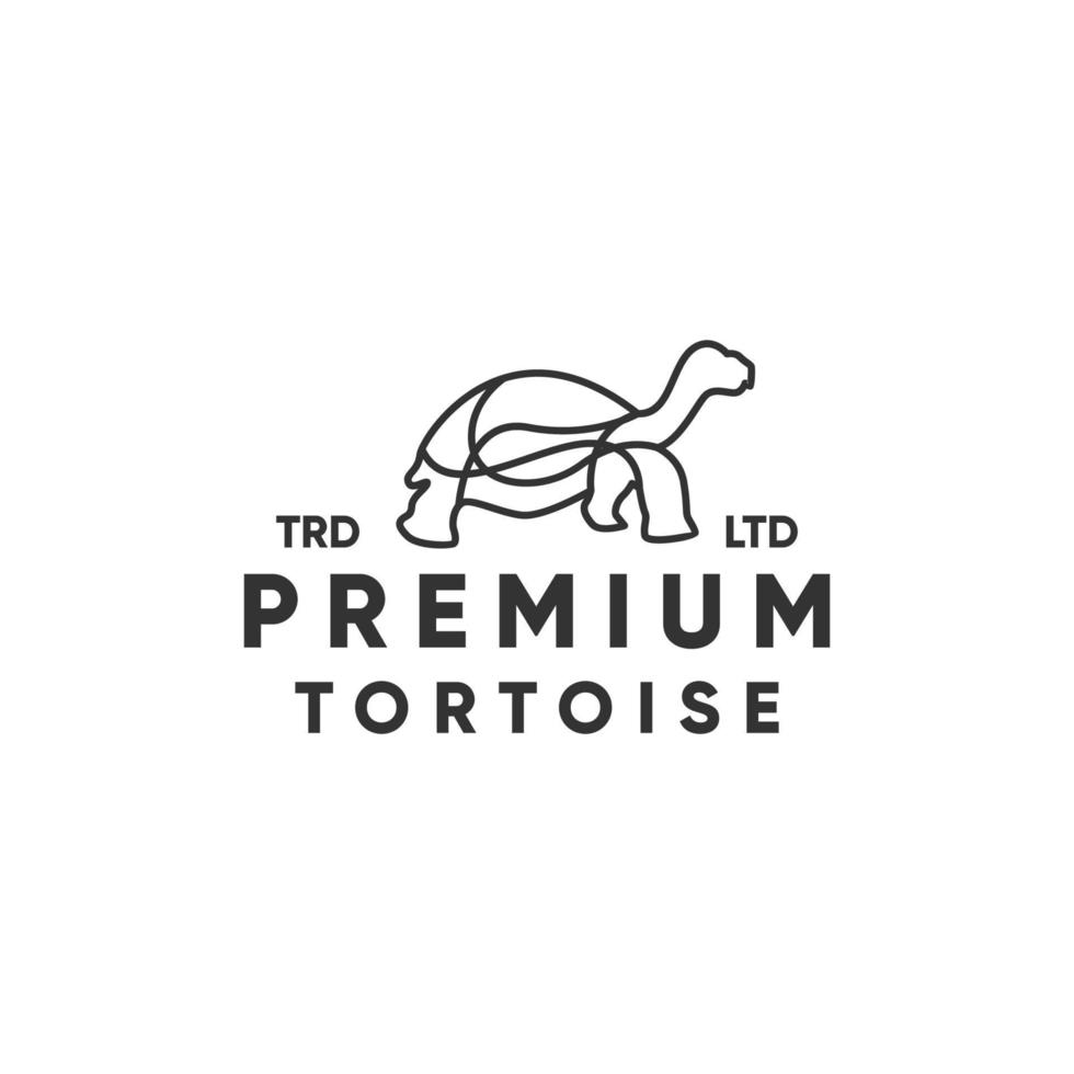 monoline premium tortoise diseño de logotipo de arte de línea moderna vector