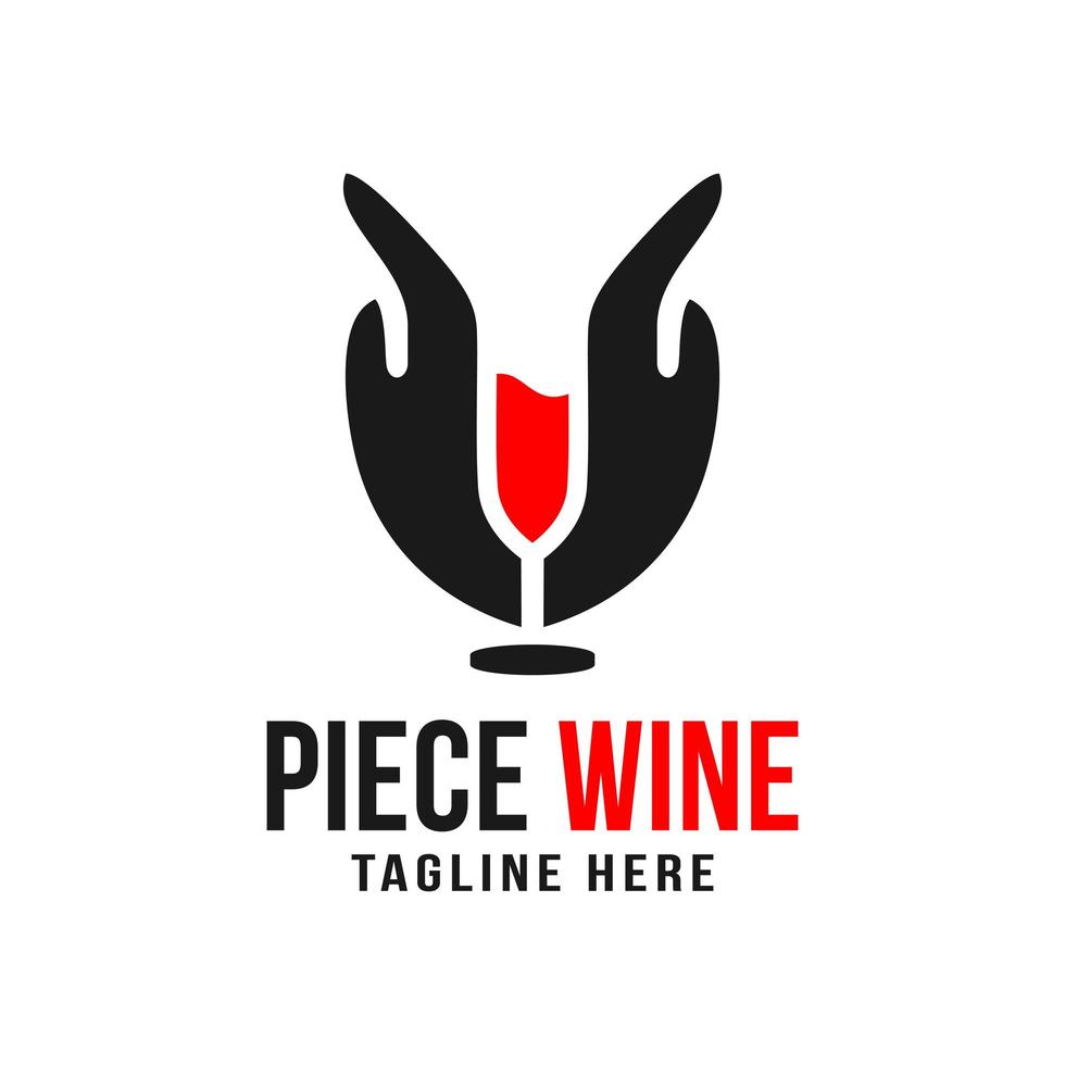 logotipo de ilustración de mano de bebida de vino vector