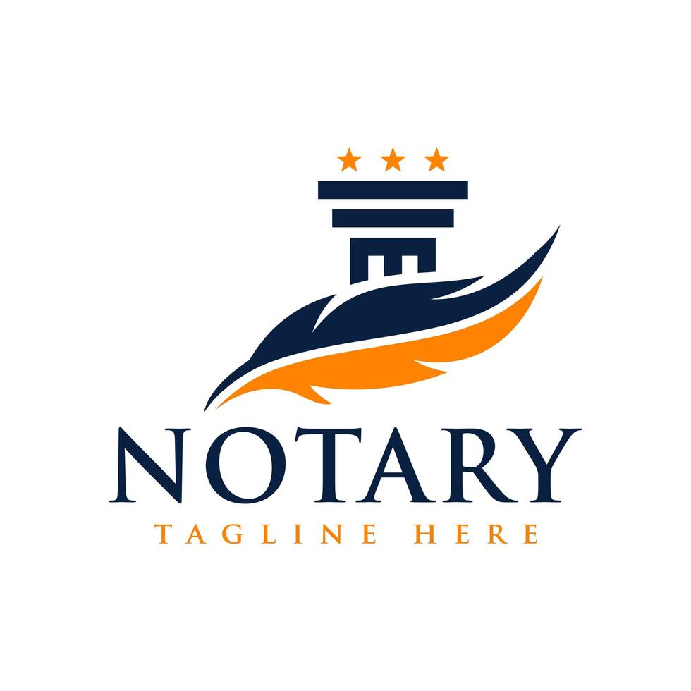 legal consulting agency and notary illustration logo vector