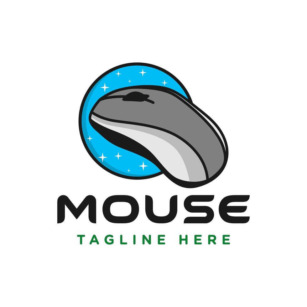 computer mouse technology illustration logo vector