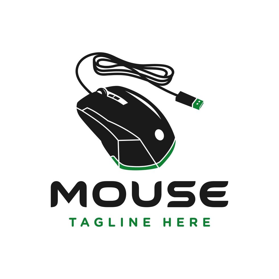 logotipo de ilustración de tecnología de mouse de computadora vector