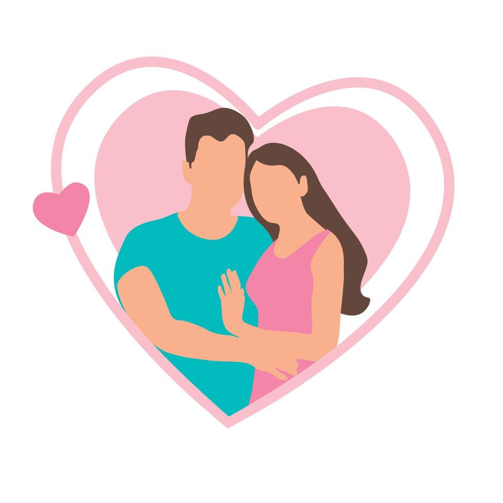 feliz pareja enamorada. felicitaciones por el aniversario, día de san valentín. concepto de matrimonio feliz. vector