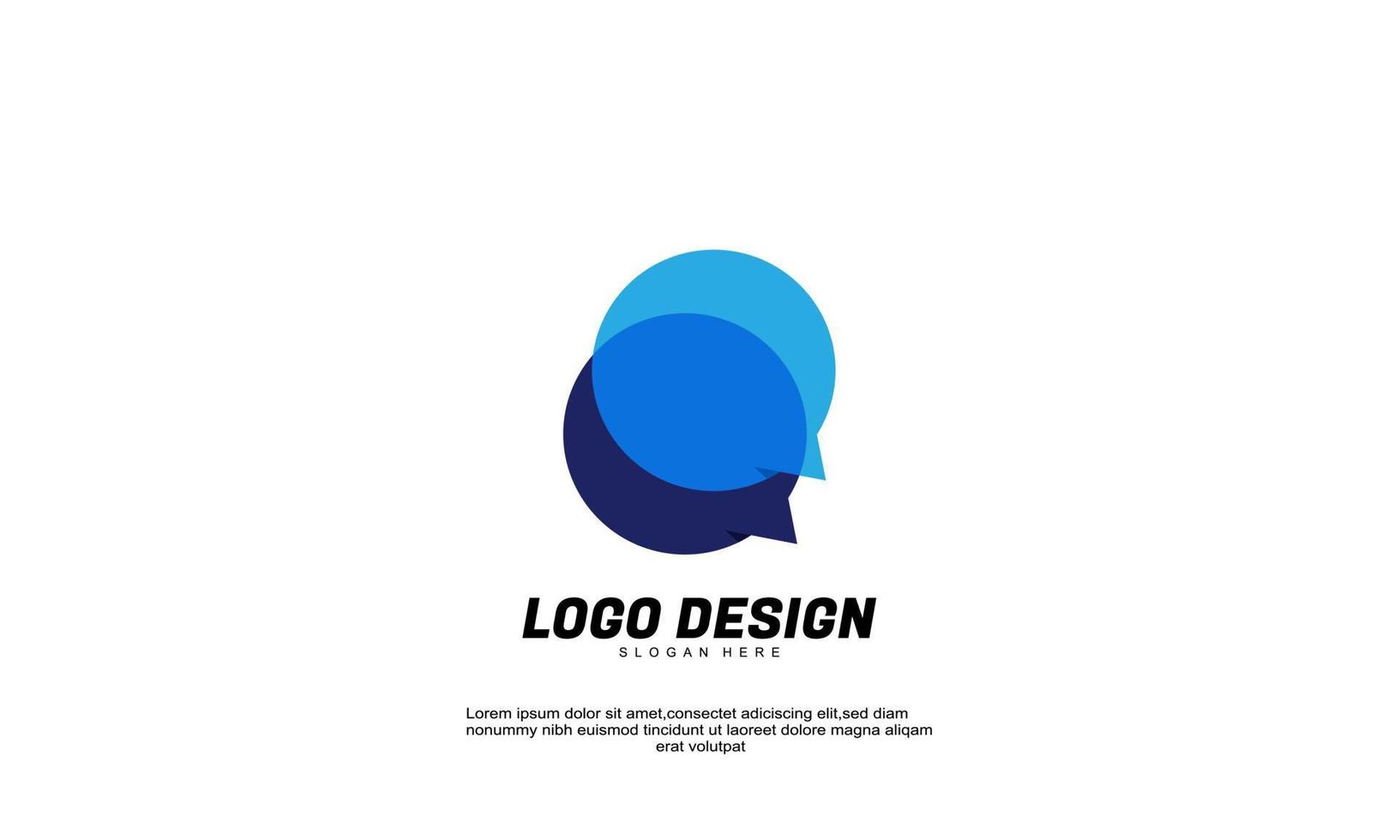 stock vector abstract creative inspiration idea branding chat logo for company or business flat style design vector