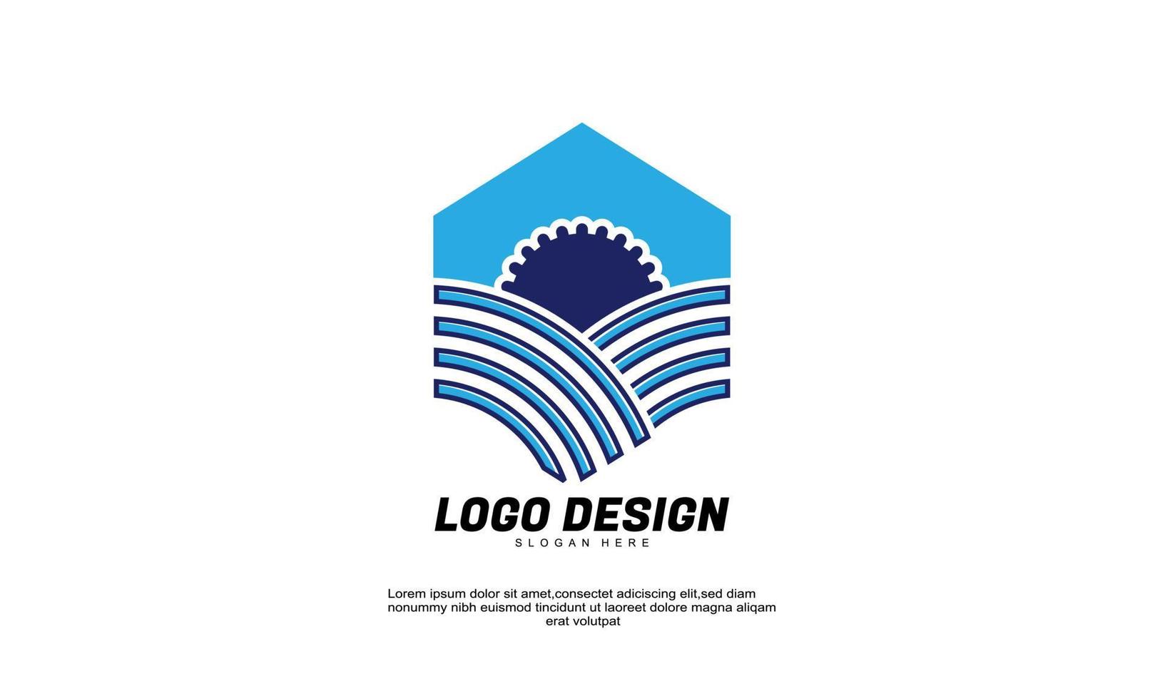 logotipo de inspiración creativa abstracta de vector de stock para el campo de sol de logotipo redondo geométrico de empresa y gradiente de círculo