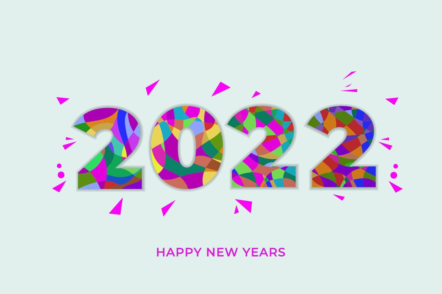New Year 2022 abstract background. greeting card banner vector with random colors