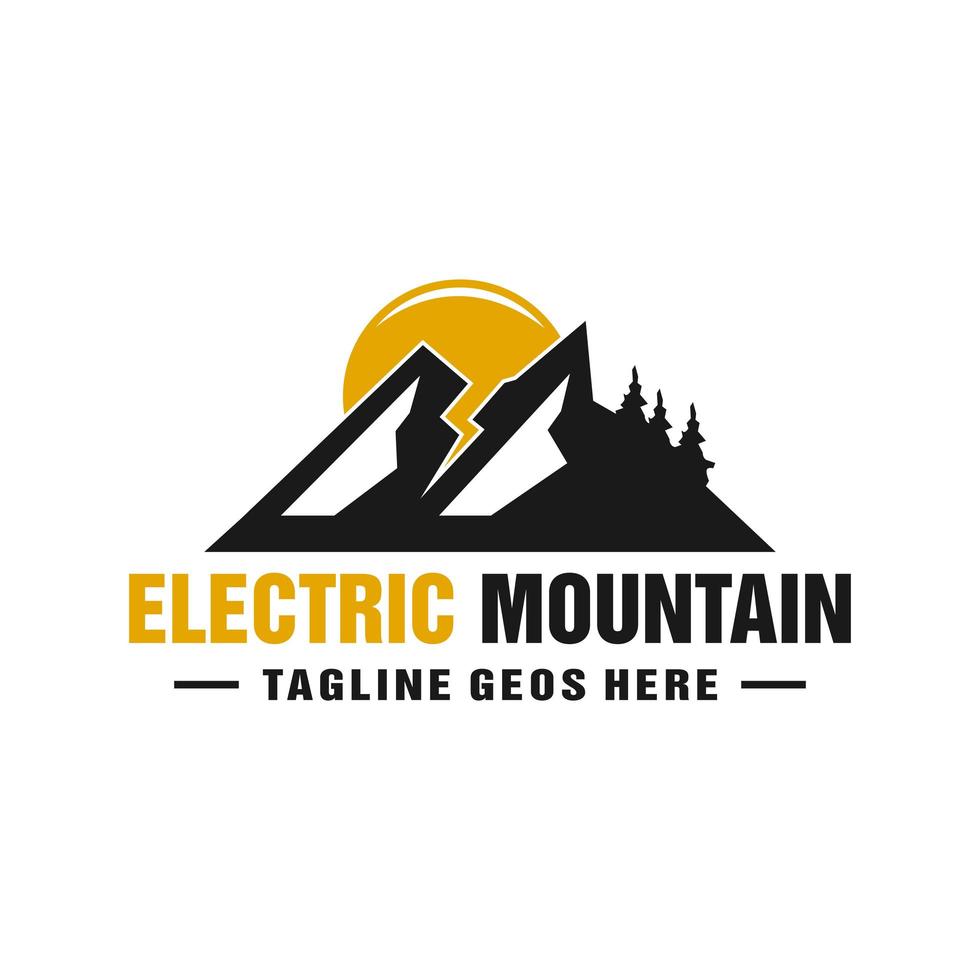 diseño de logotipo de ilustración de montaña eléctrica vector