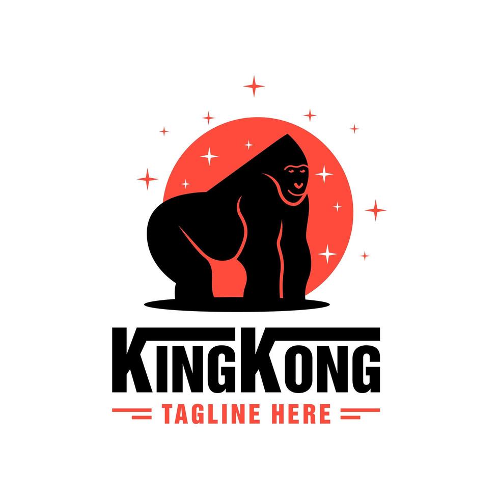 king kong illustration logo king of the jungle vector