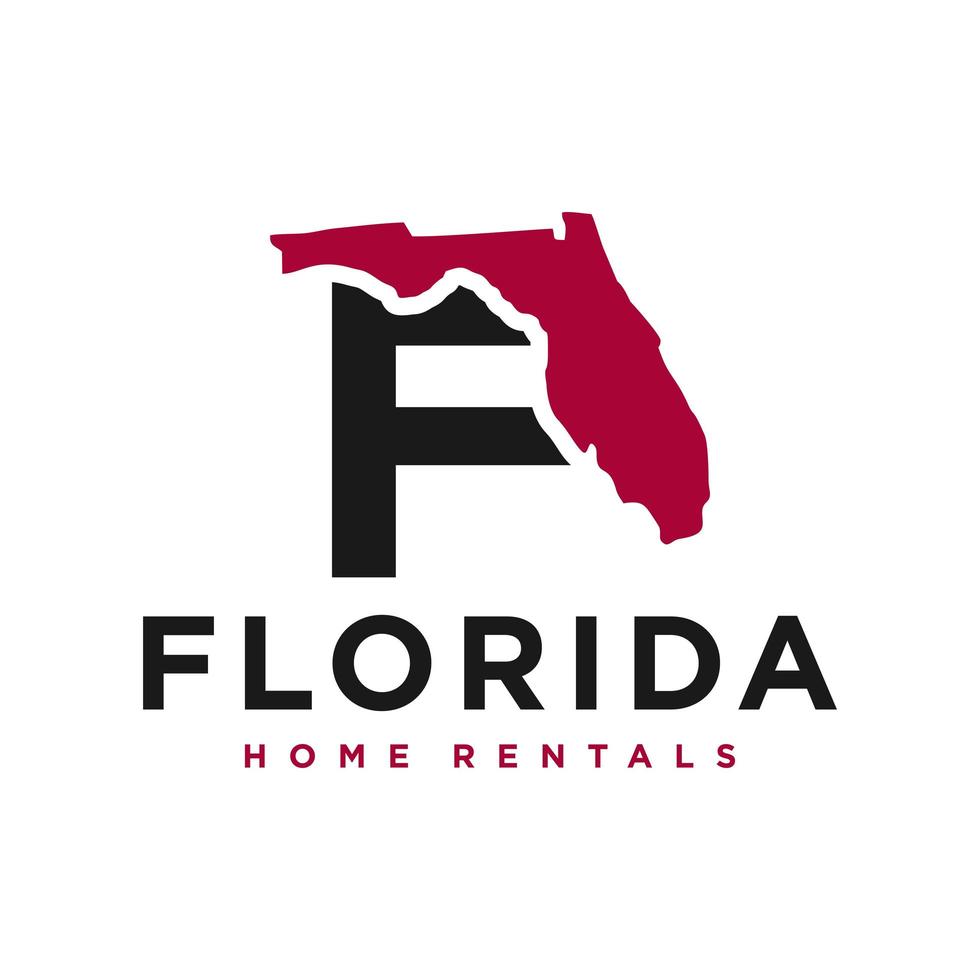 logotipo de ilustración de alquiler de viviendas en florida vector
