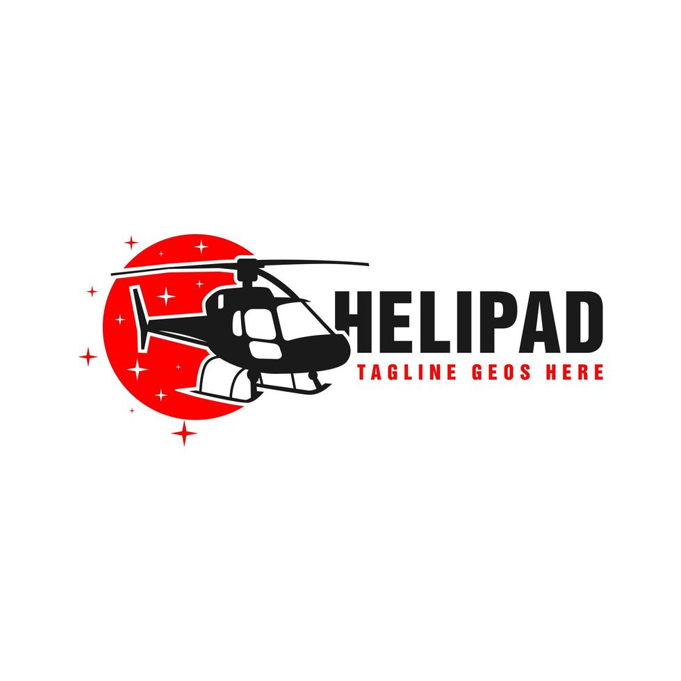 air transport helicopter illustration logo design vector