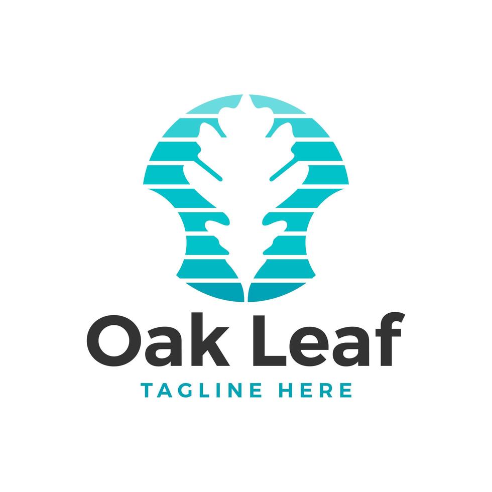 oak tree leaf illustration logo design vector