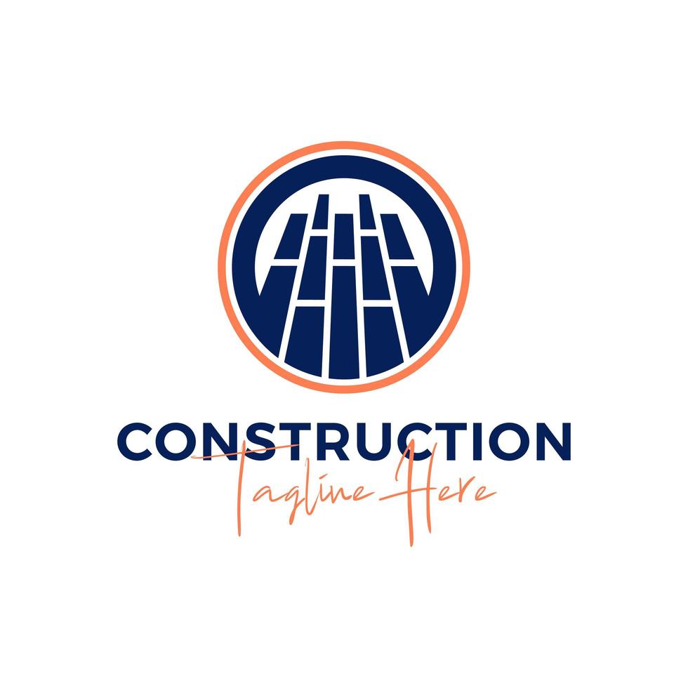 logotipo de ilustración de inspiración de construcción de ladrillo vector