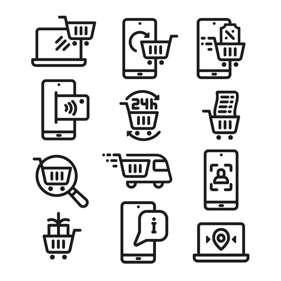 e-commerce icons set vector